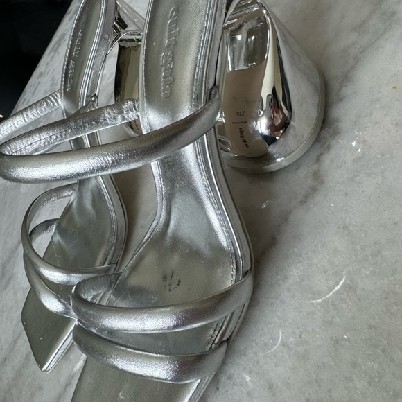 Cult Gaia Zuma 100mm Metallic Sandal Block Heel Size 38.5 - Picture 15 of 15